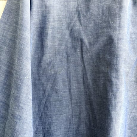 70s Butterfly paint chambray shirt【01292】
