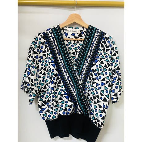 80s Geometric pattern 2pc【00947】