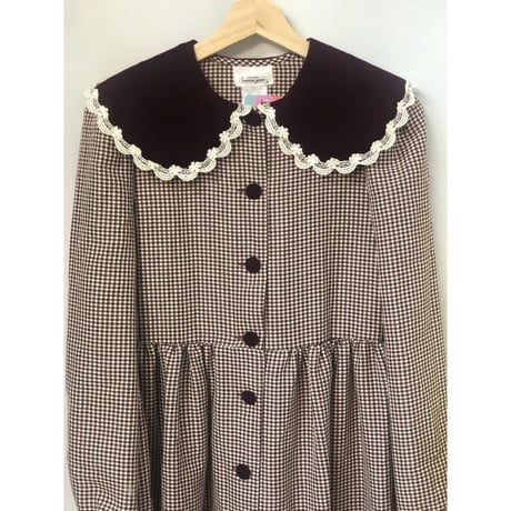 Vintage Velvet collar dress【01062】