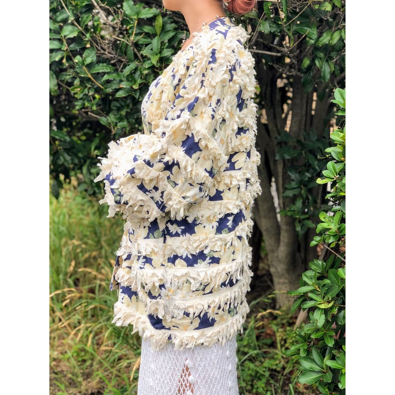 PAULA SWEET Muslin Mink daisy fringe jacket【002 PAULA SWEET Muslin Mink daisy fringe jacket【002