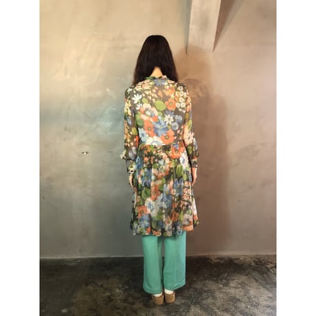 70s Teal poly pants【01261】