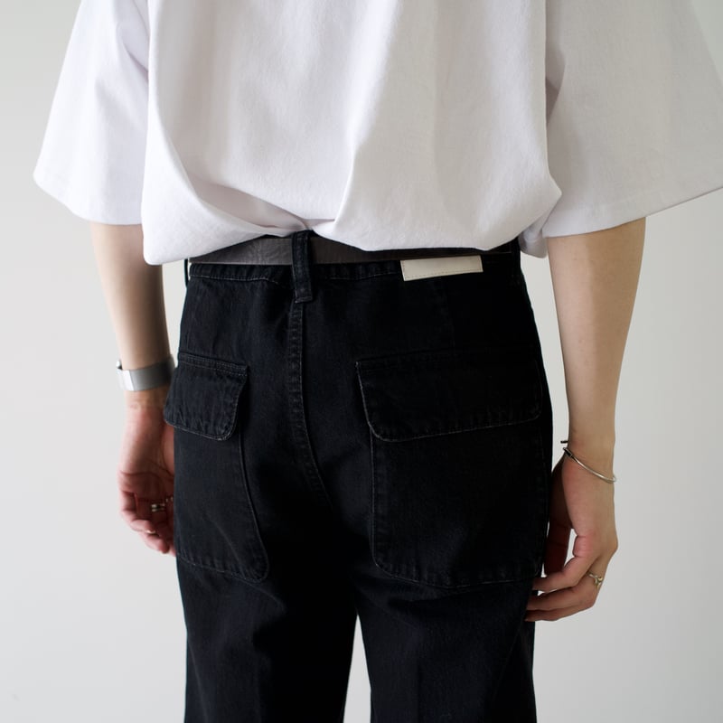 onomichi center crease flare denim【black】 | pre - パンツ