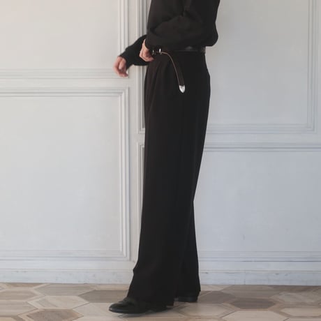 wide straight slacks(black)