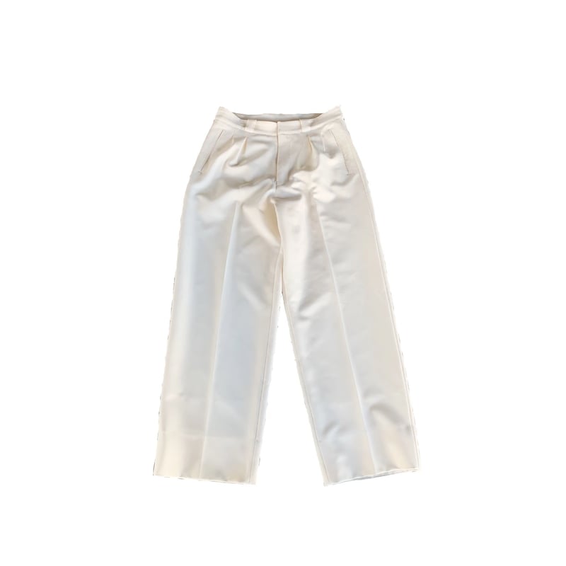 パンツ precme wide straight slacks(off white) precme. wide straight slacks【off white】（Off White Solid