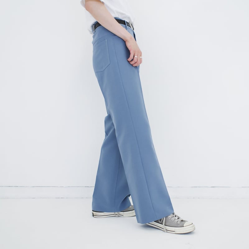 precme. flare slacks【light blue】
