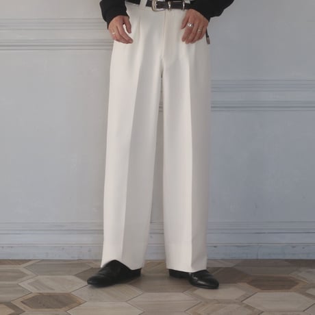 wide straight slacks(off white)