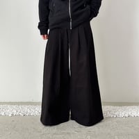 super wide tuck long pants【black】