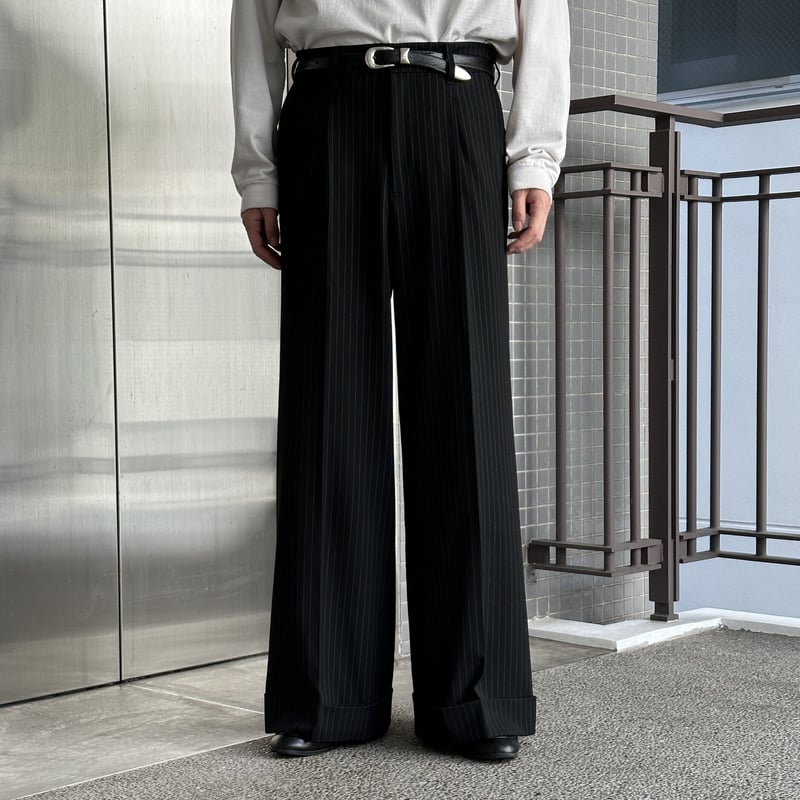 売れ筋がひ贈り物！ precme プレクミー wide slacks【black】 straight