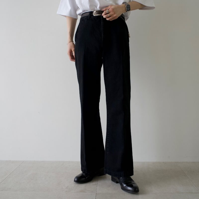 onomichi center crease flare denim【black】 | pre 