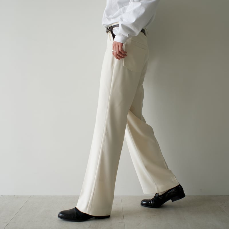 semi flare slacks 【white】 | precme