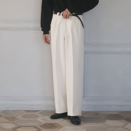 wide straight slacks(off white)