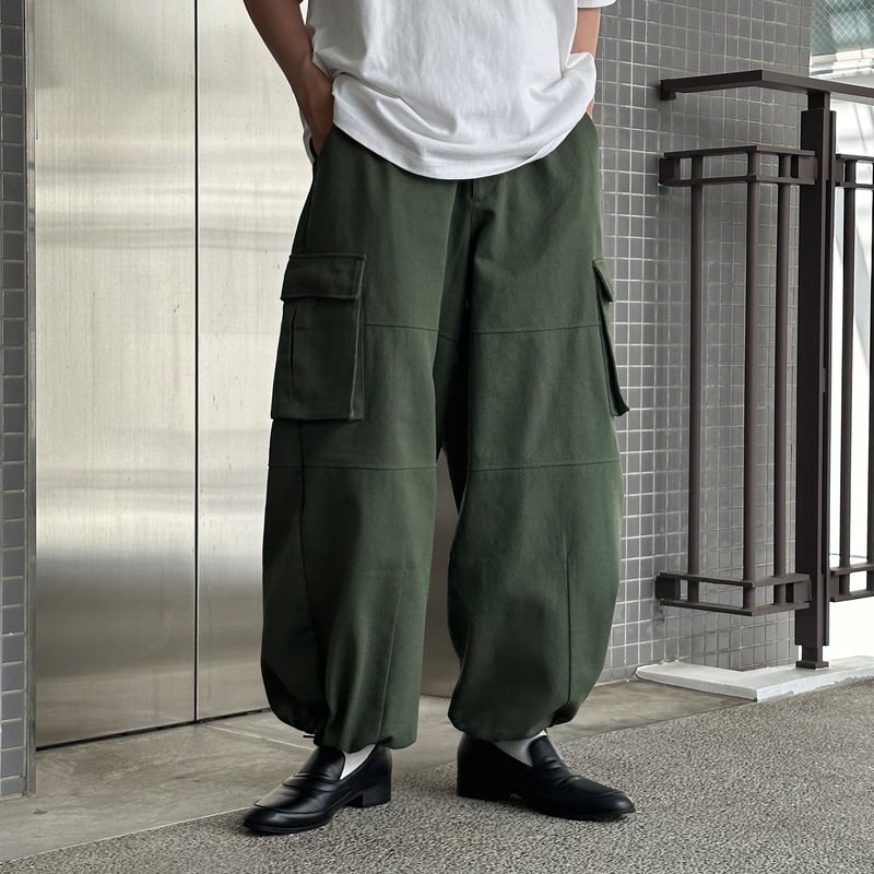 wide straight military pants【khaki】 | precme.