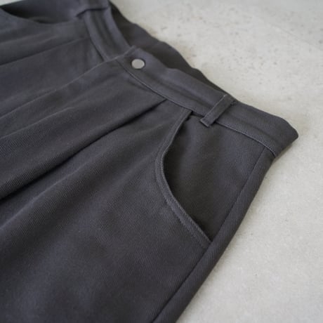 cotton twill wide straight pants【dark gray】