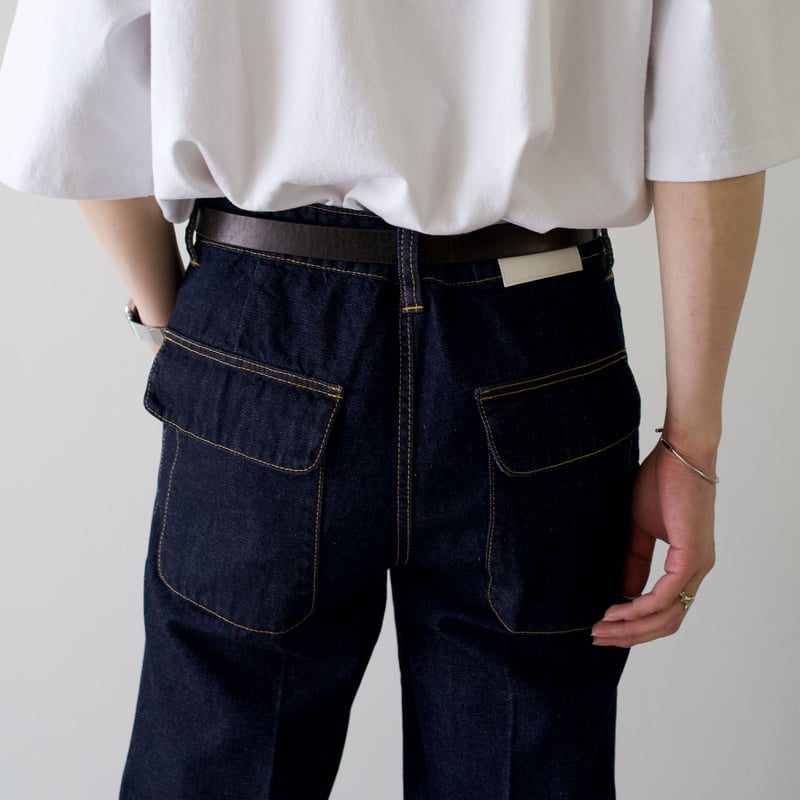 onomichi center crease flare denim【indigo blue】 