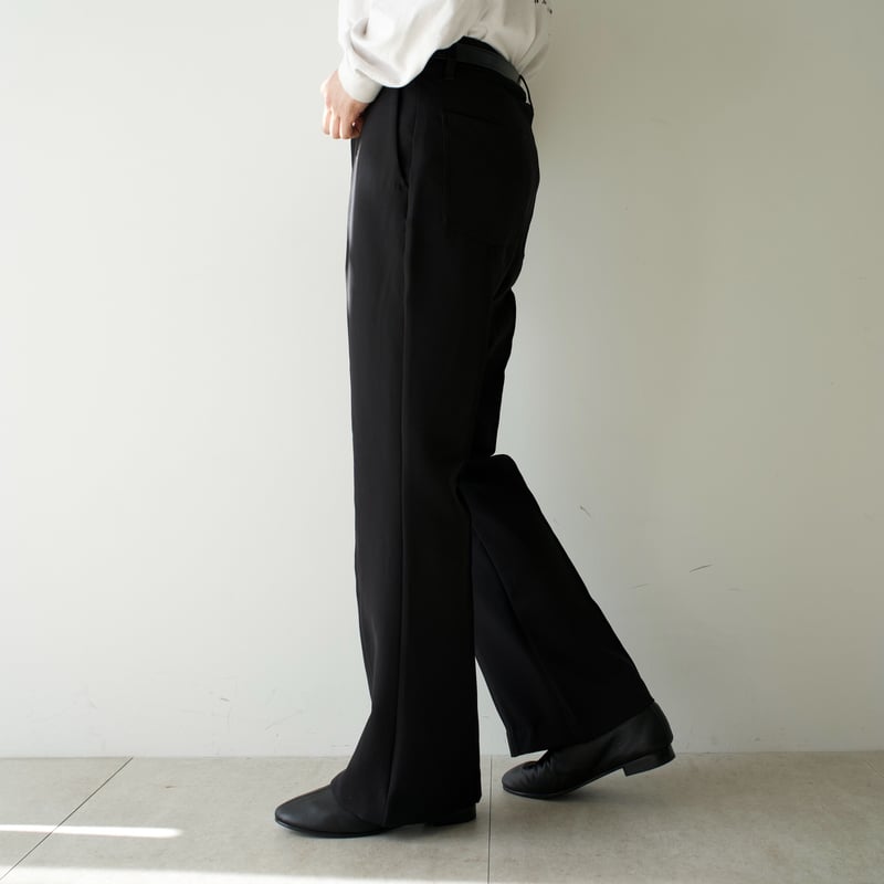 center line flare slacks【black】 | precme.