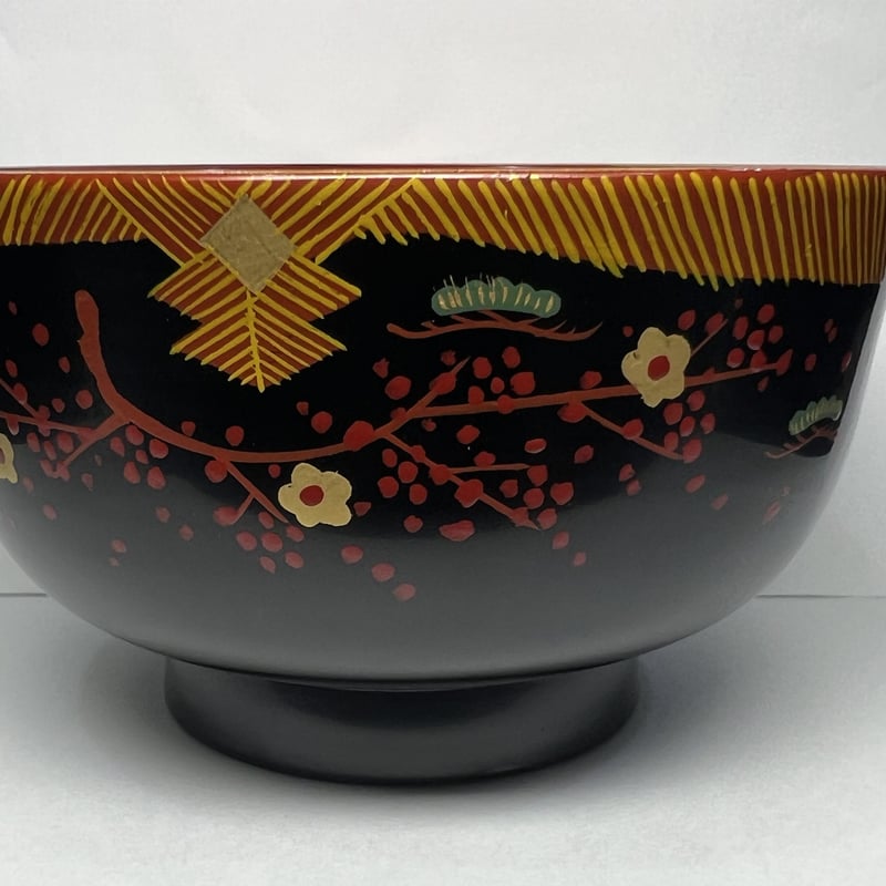 会津絵汁椀 黒色 | 【会津漆器・会津塗り専門店】会津名匠華蔵｜公式