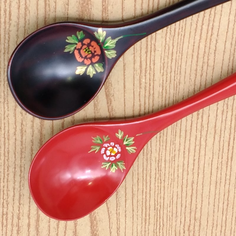 スープスプーン 牡丹(1本) | 【会津漆器・会津塗り専門店 スープスプーン 牡丹(1本) | 【会津漆器・会津塗り専門店