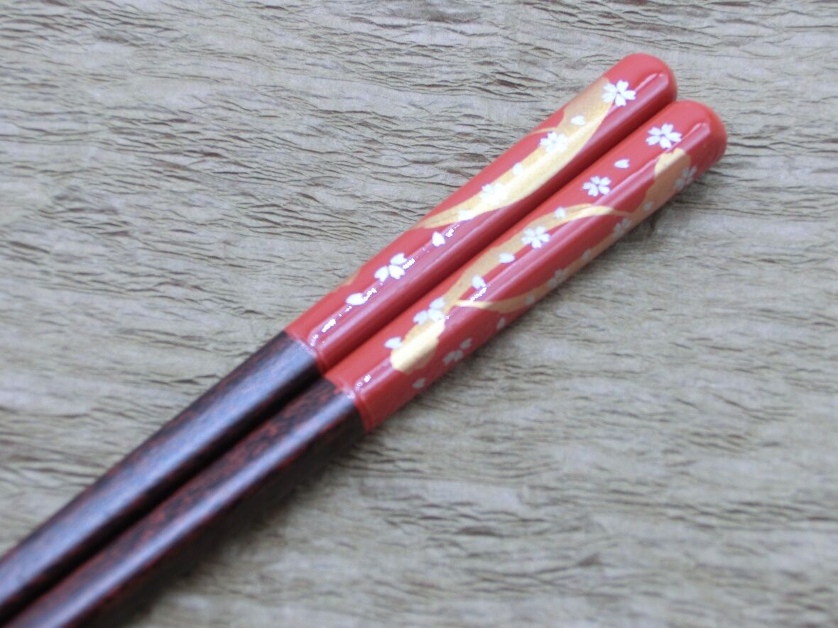 人気特価 会津 蒔絵箸 スプーン 桜 みさわ工芸 漆塗り箸 鈴善漆器店