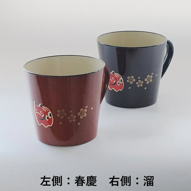 彩美マグカップ 赤べこ桜 （1個） | 【会津漆器・会津塗り専門店