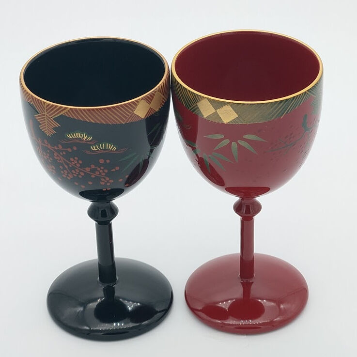 ワインカップ 会津絵 （1脚） | 【会津漆器・会津塗り専門店】会津名匠