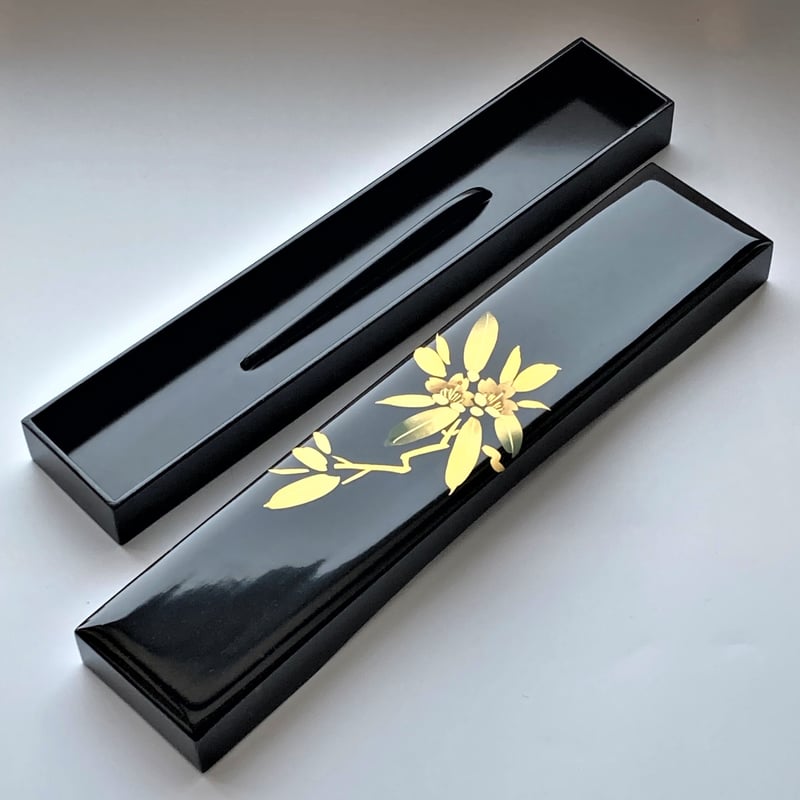 箸入れ しゃくなげ蒔絵付（1個） | 【会津漆器・会津塗り専門店】会津