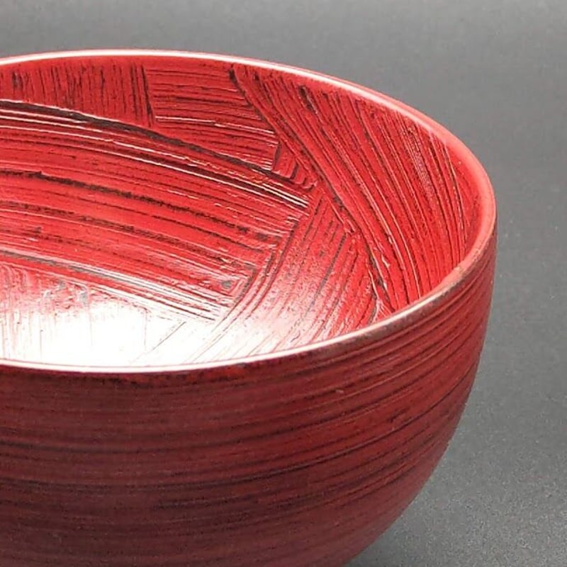 刷毛目朱根来（1個） | 【会津漆器・会津塗り専門店】会津名匠華蔵