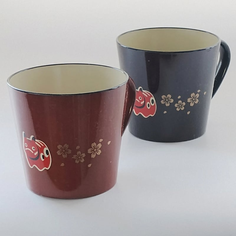 彩美マグカップ 赤べこ桜 | 【会津漆器・会津塗り専門店】会津名匠華蔵