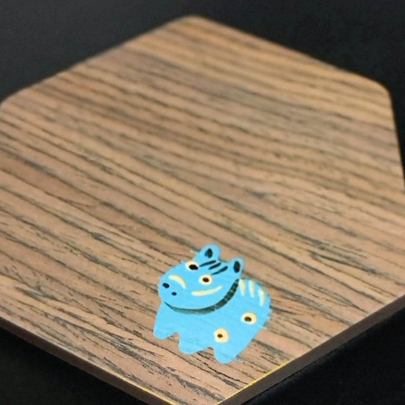六角コースター 赤べこ（単品） | 【会津漆器・会津塗り専門店】会津