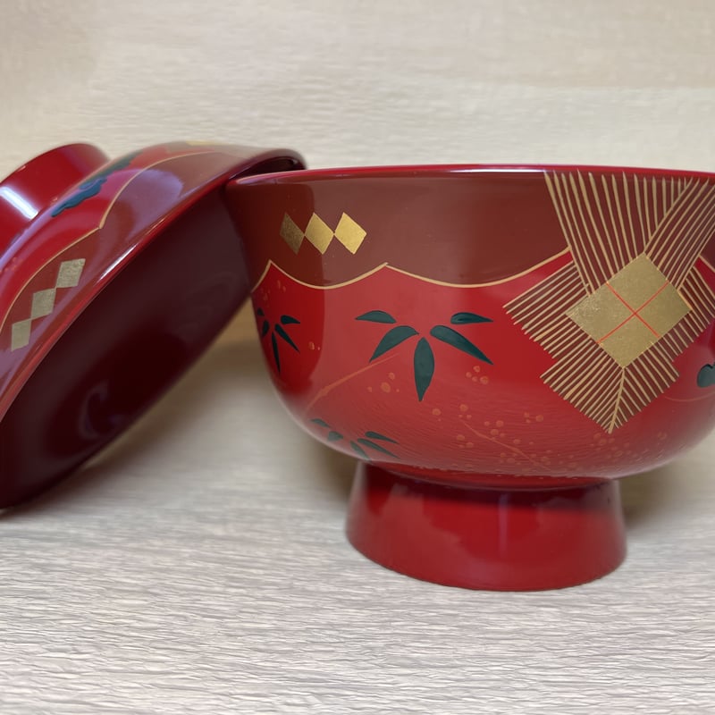 会津塗　漆器 蓋付き椀 5個セット 会津塗 蓋付き汁椀 5個セット 会津塗 蓋つき吸物椀 5