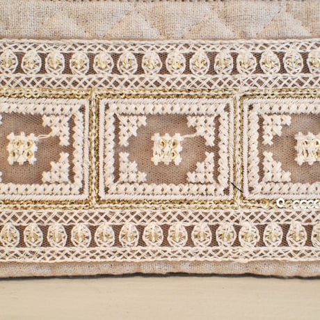 インド刺繍リボンのマルチポーチ(スリム)