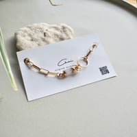 ステンレス製ブレスレット　天然石（クリスタルクォーツ）