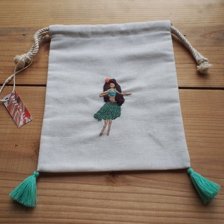 刺繍巾着（フラ）