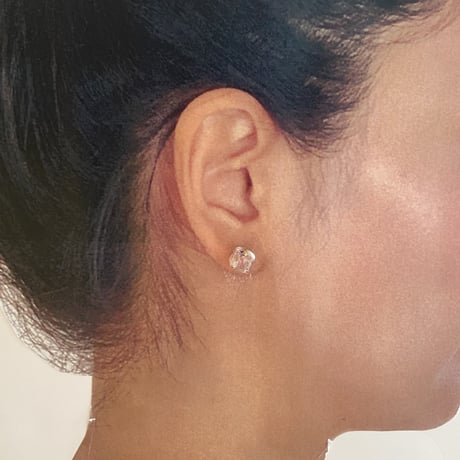 joie 3way カフ付き　ピンク 18Kメッキサージカルステンレスピアス