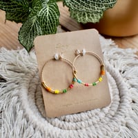 <14kゴールドフィルド>カラフル×フープピアス