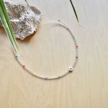 ビーズネックレス（カラフルストーン）