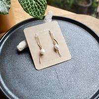 淡水パール × ウェーブのピアス