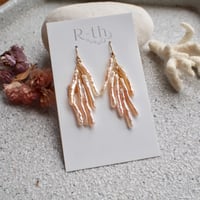 【ビワ風】淡水パールピアス 14kgf ナチュラルピンク6pc