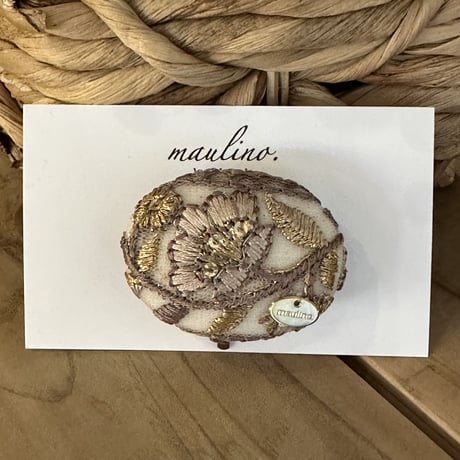 インド刺繍のオーバルポニーフック（S）