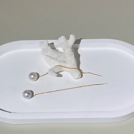 14kgf淡水パール9mmアメリカンピアス