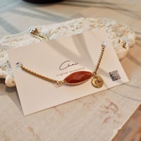 レッドアンバー　サージカルステンレスブレスレット