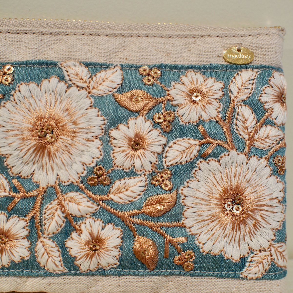 インド刺繍リボンのマルチポーチ(スリム) | Coral days 