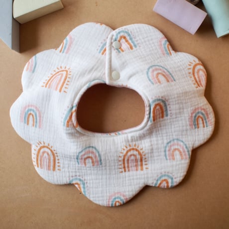 flower bib　ホワイト