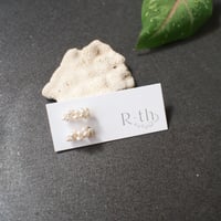 【プチ】淡水パール（ホワイト）ピアス　14kgf
