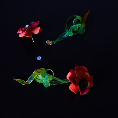 Happy Flower x 生革 2wayピアス A