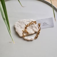 淡水パール　サージカルステンレス製マンテルブレスレット
