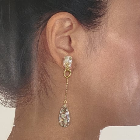 joie 3way カフ付き　 ビオラ 18Kメッキサージカルステンレスピアス