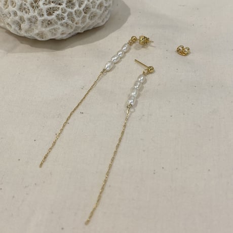 淡水パールロングピアス