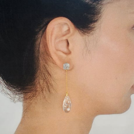 joie(blue) 18kサージカルステンレスピアス