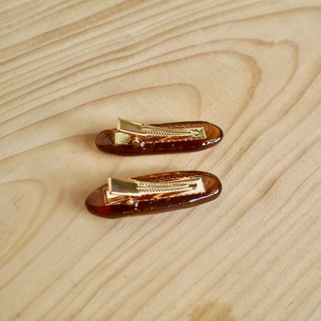 Calin(brown) クリップ2点SET