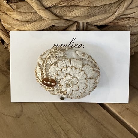 インド刺繍のオーバルポニーフック（S）